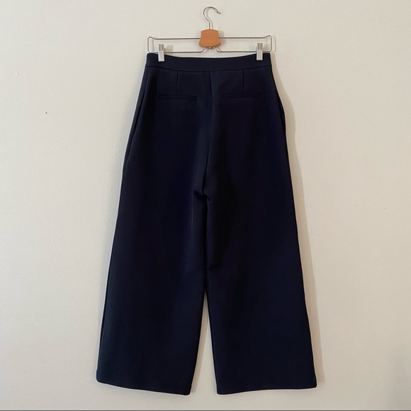 Achro Pants Crop Wide Leg high rise Navy Blue S - Picture 3 of 6